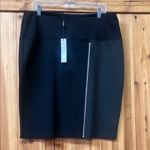 Athena Marie Dresses & Skirts - Black Knee-Length Asymmetrical Tummy Control Pencil Skirt